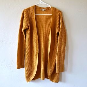 Mustard yellow moral fiber cardigan